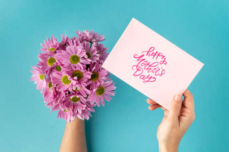 top view beautiful arrangement mother s dayの写真素材