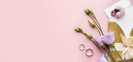 copy space floral luxury wedding stationery. High quality and resolution beautiful photo conceptの写真素材