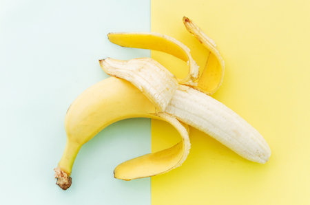 cleared banana colored surface. High quality beautiful photo conceptの写真素材
