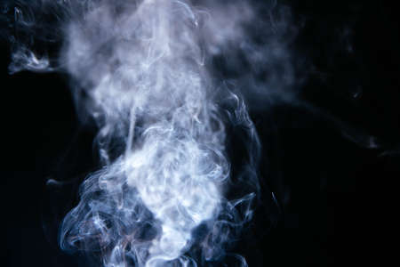 blue smoke waves black background. High quality and resolution beautiful photo conceptの写真素材