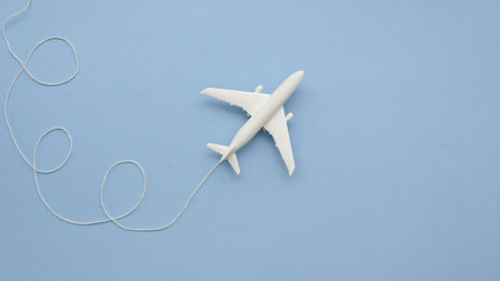copy space airplane toy table. High quality and resolution beautiful photo concept