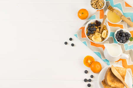 top view healthy breakfast. High quality beautiful photo conceptの写真素材