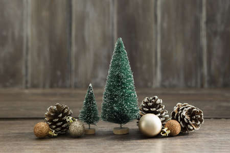 arrangement with christmas trees pine cones. High quality and resolution beautiful photo conceptの写真素材