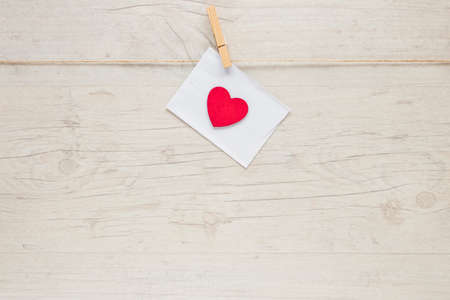envelope with heart hanging ropeの写真素材