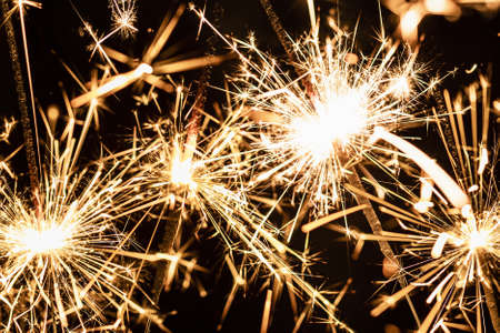 close up fireworks light new year night. High quality and resolution beautiful photo conceptの写真素材