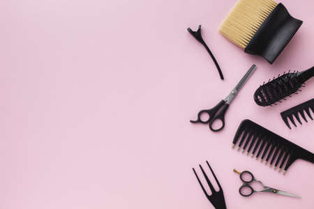 combs scissors copy space. High quality and resolution beautiful photo conceptの写真素材