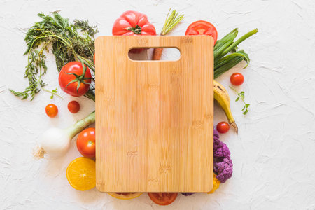 wooden chopping board vegetables texture backdrop. High quality beautiful photo concept