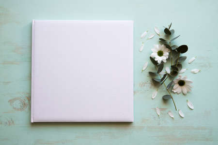 floral cd mockupの写真素材