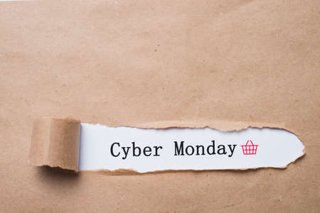 cyber monday inscription craft paperの写真素材