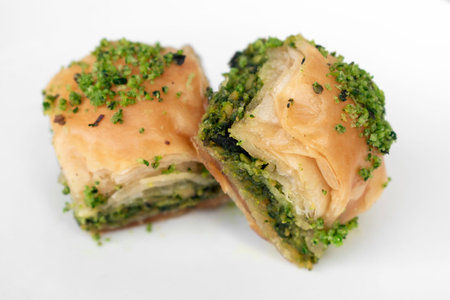 Fresh homemade Baklava middle eastern sweet dessert food pastry cakesの写真素材