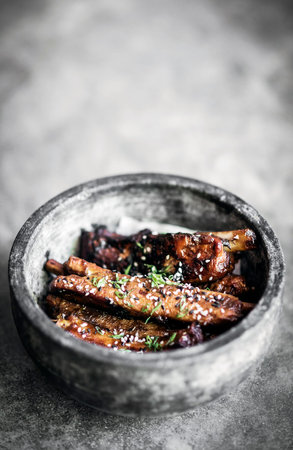 asian style barbeque spicy pork ribs with sweet soy sauce
