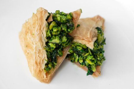 Fresh homemade Baklava middle eastern sweet dessert food pastry cakesの写真素材