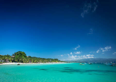 diniwid resort beach view in tropical paradise boracay island philippinesの写真素材