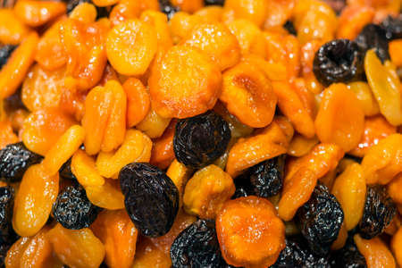 honey glazed dried apricot and prune fruit mixの写真素材