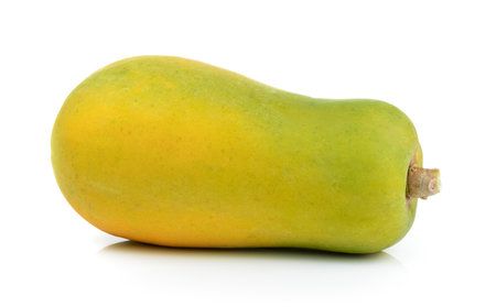 papaya on white backgroundの写真素材