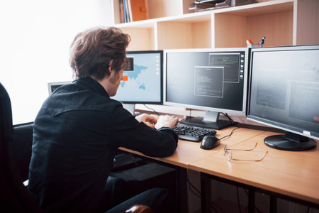 The young dangerous hacker breaks down government services by downloading sensitive data and...