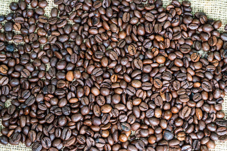texture of roasted coffee beans