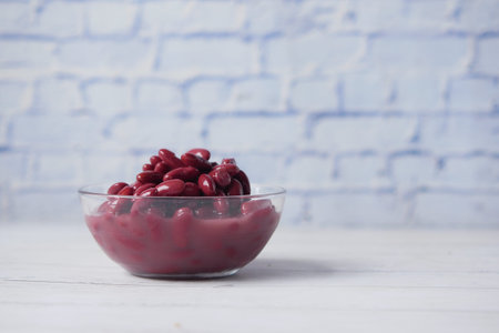 Grains Red bean in a bowl on table