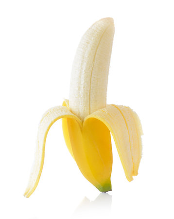 banana isolated on white backgroundの写真素材