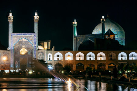 the shah mosque famous landmark on Naqsh-e Jahan Square in isfahan city iranの写真素材