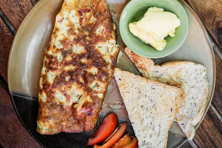 omelet omelette with toast s mealimple breakfast set