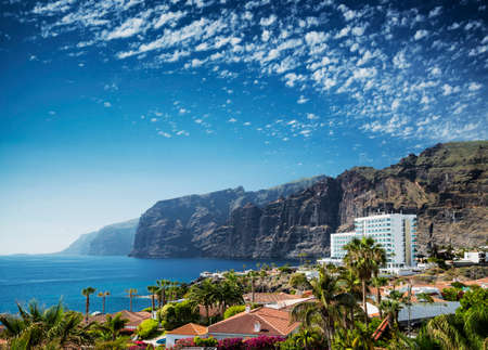 los gigantes cliffs landmark in south tenerife island spainの写真素材