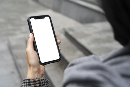 close up hand holding phone. Resolution and high quality beautiful photo