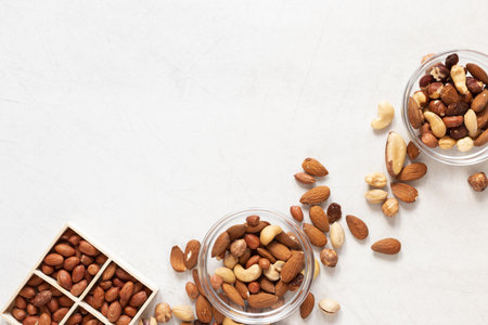 top view delicious nuts concept. Resolution and high quality beautiful photo