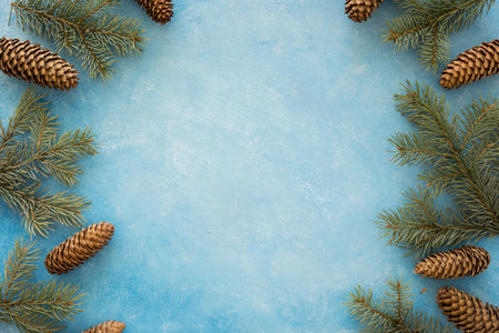 frame wreath pine needles cones. Resolution and high quality beautiful photo