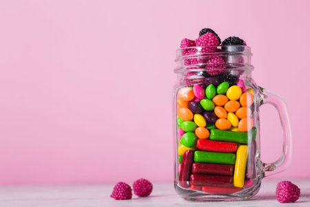glass jar with candies