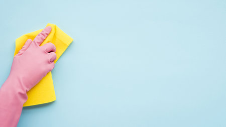 flat lay cleaning composition with copyspace. Resolution and high quality beautiful photoの写真素材