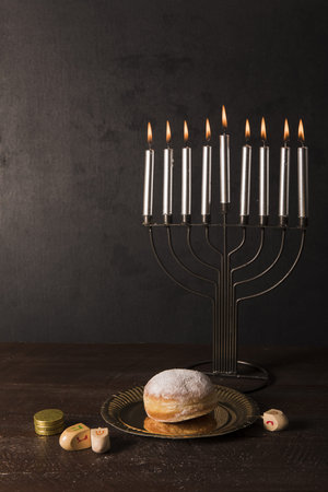 hanukkah symbols table. Resolution and high quality beautiful photoの写真素材