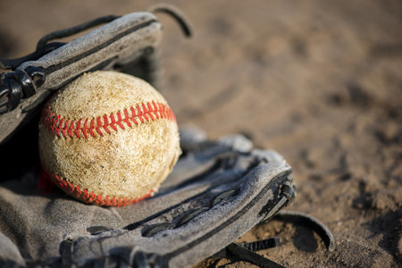 baseball glove with copy space. Resolution and high quality beautiful photoの写真素材