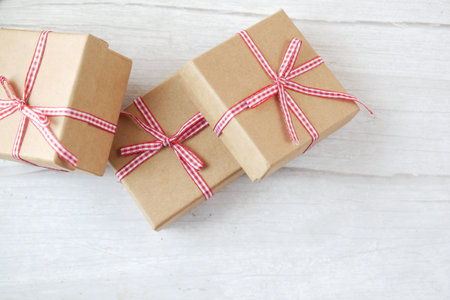 close up of gift box on table .