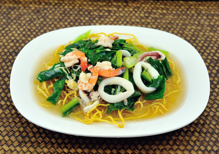 Rice Noodles sea food and Vegetables