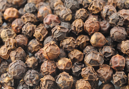 Black peppercorn backgroundの写真素材