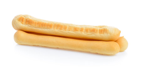 bread sticks isolated on white backgroundの写真素材