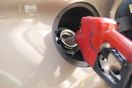 car refueling at the gas station,.の写真素材