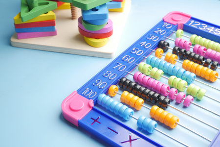 counting math learning toy on table .