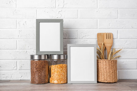 blank frame kitchen counter