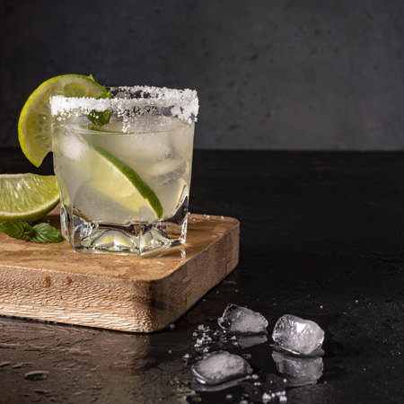 delicious beverage with lime ice. Resolution and high quality beautiful photo