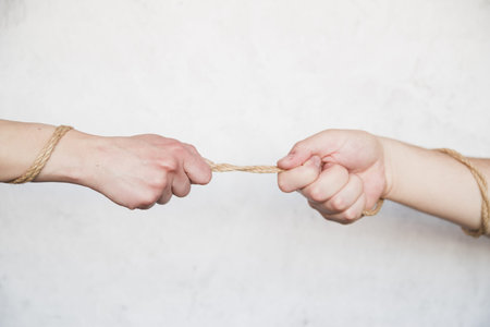 hands pulling rope. Resolution and high quality beautiful photo