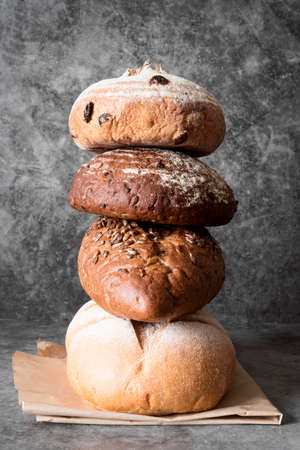 front view tower breads mixの写真素材
