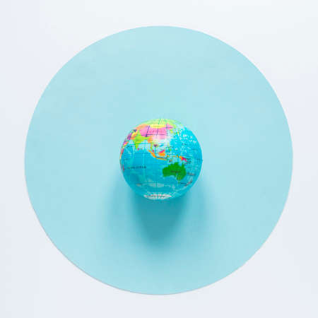 flat lay globe circleの写真素材