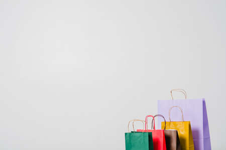 colorful shopping bagsの写真素材