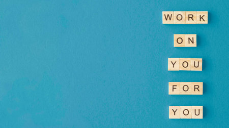 letter cubes arrangement with copy spaceの写真素材