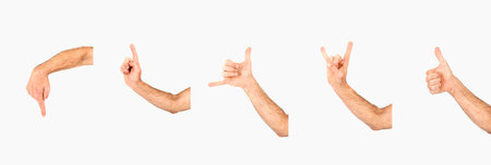 crop hands with various gestures