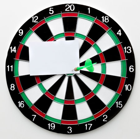 front view target with dart piece paperの写真素材