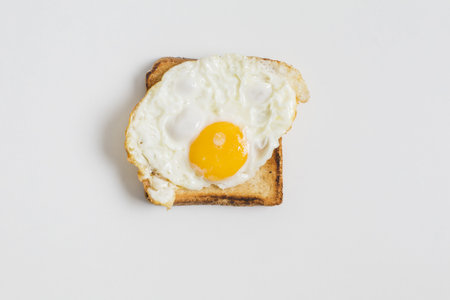 fried egg toast isolated white background. Resolution and high quality beautiful photo