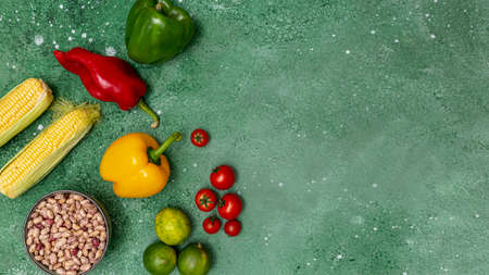 fresh colourful vegetables mexican cuisineの写真素材